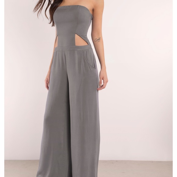 Tobi Pants - Strapless jumpsuit with cutouts
